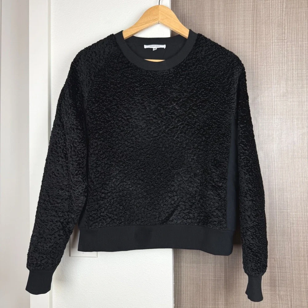 Carven‎ Black Boucle Textured Sweater
